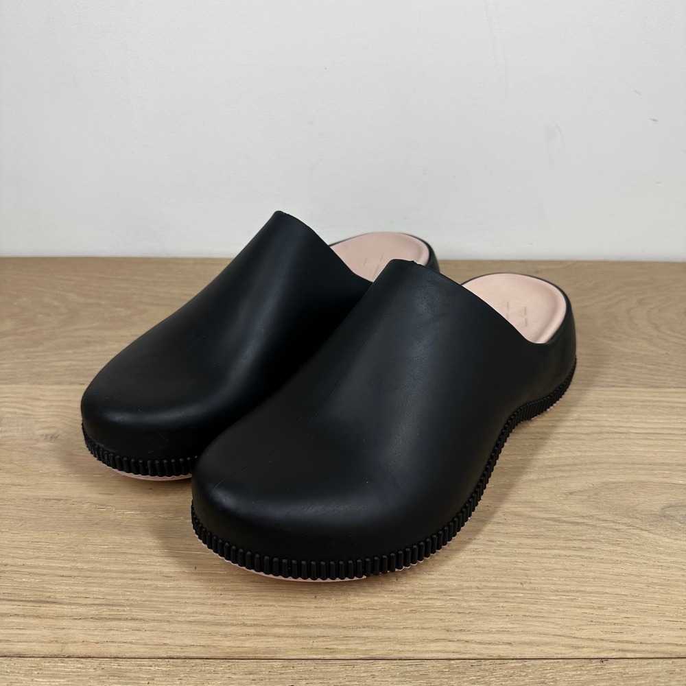 Cougar Sven Clogs Women 10 Black Pink Slip On Mules Comfort Lug Sole Minimalist